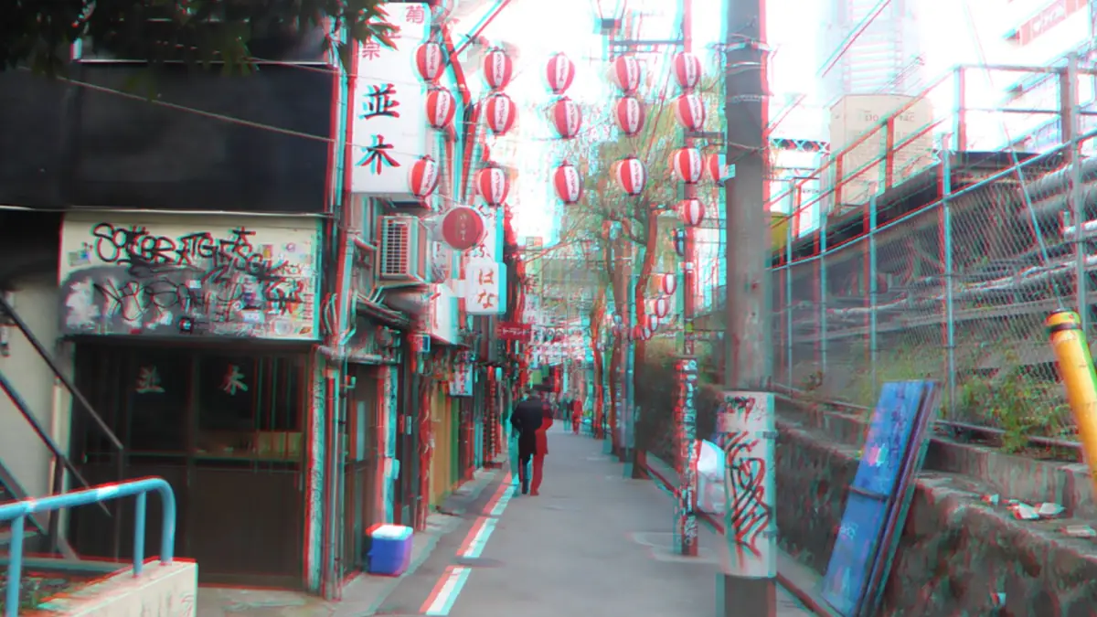 Eine schmale Gasse in Nonbei Yokocho